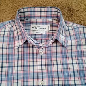 Mizzen Main Leeward Trim Fit Shirt Small Performance No Tuck Short Sleeve Shirt